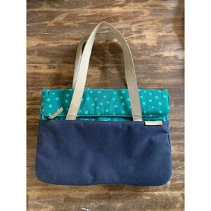 STM Laptop Tote Bag Navy Teal Polka Dot Techwear Indie Minimalist Y2K Retro 90s